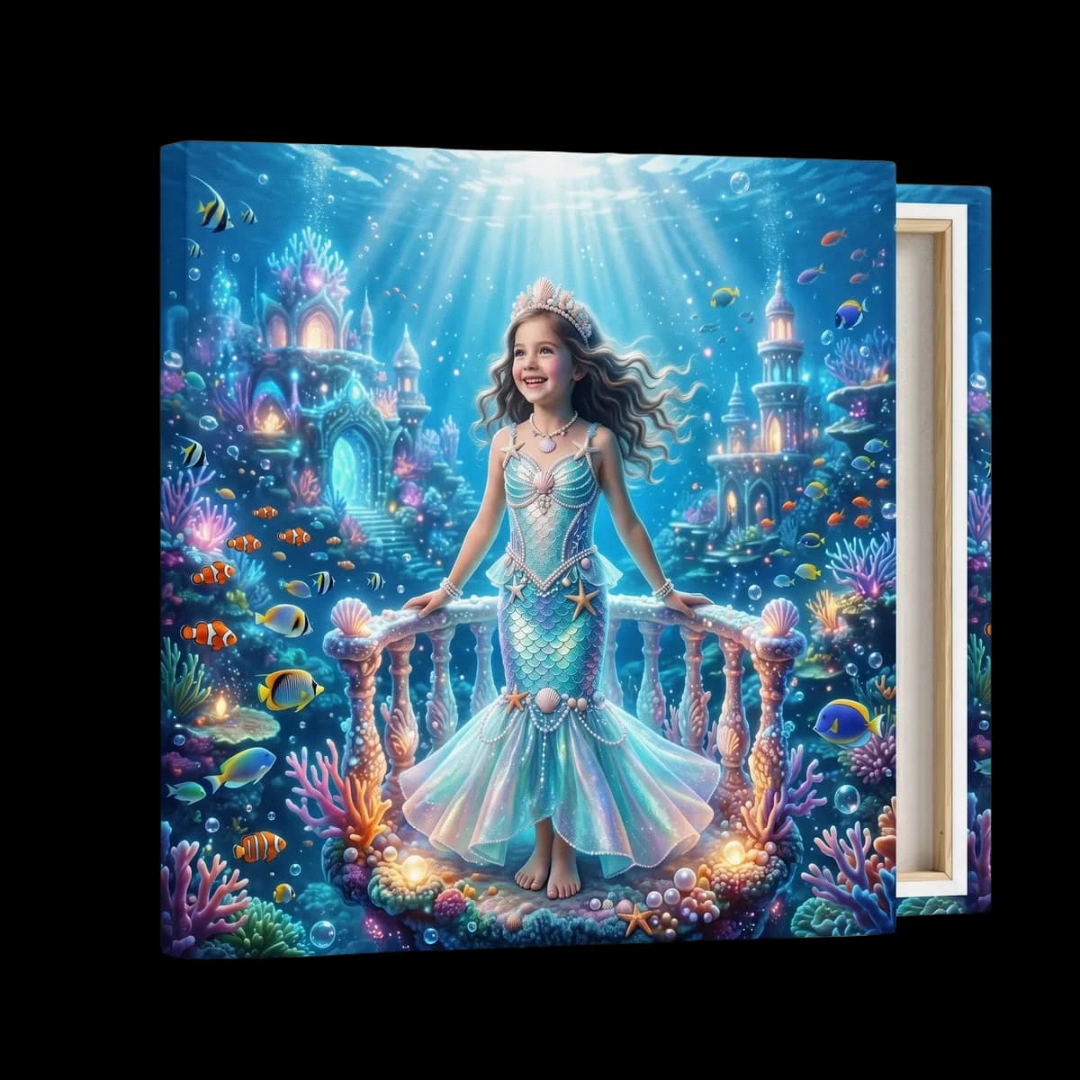 Personalised mermaid portrait on canvas