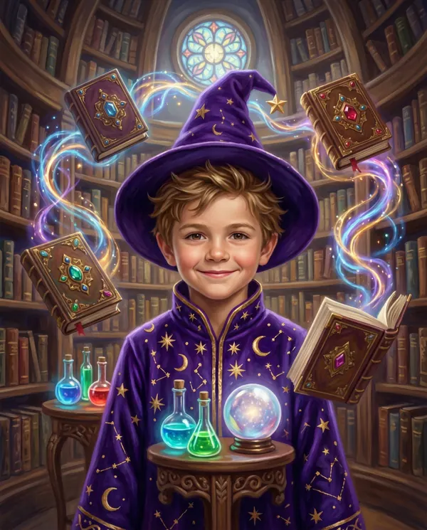 The Young Wizard personalised portrait | The Little Hero Company