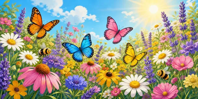 Butterfly Garden towel design