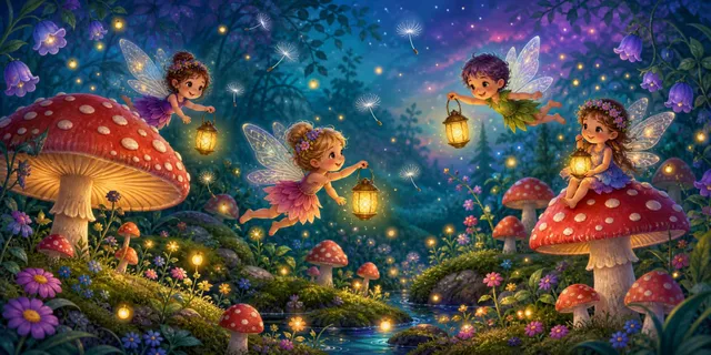 Fairy Woodland towel design