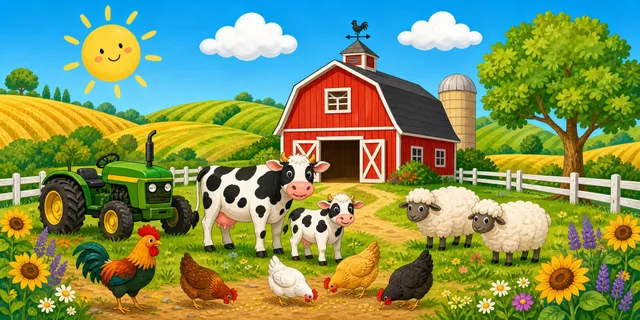 Farmyard Fun towel design