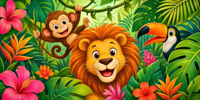 Jungle Friends towel design