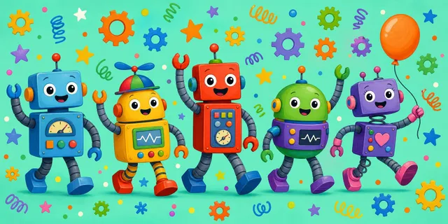 Robot Parade towel design