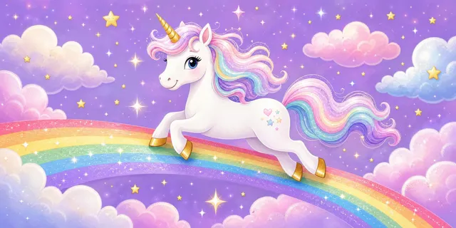 Unicorn Rainbow towel design